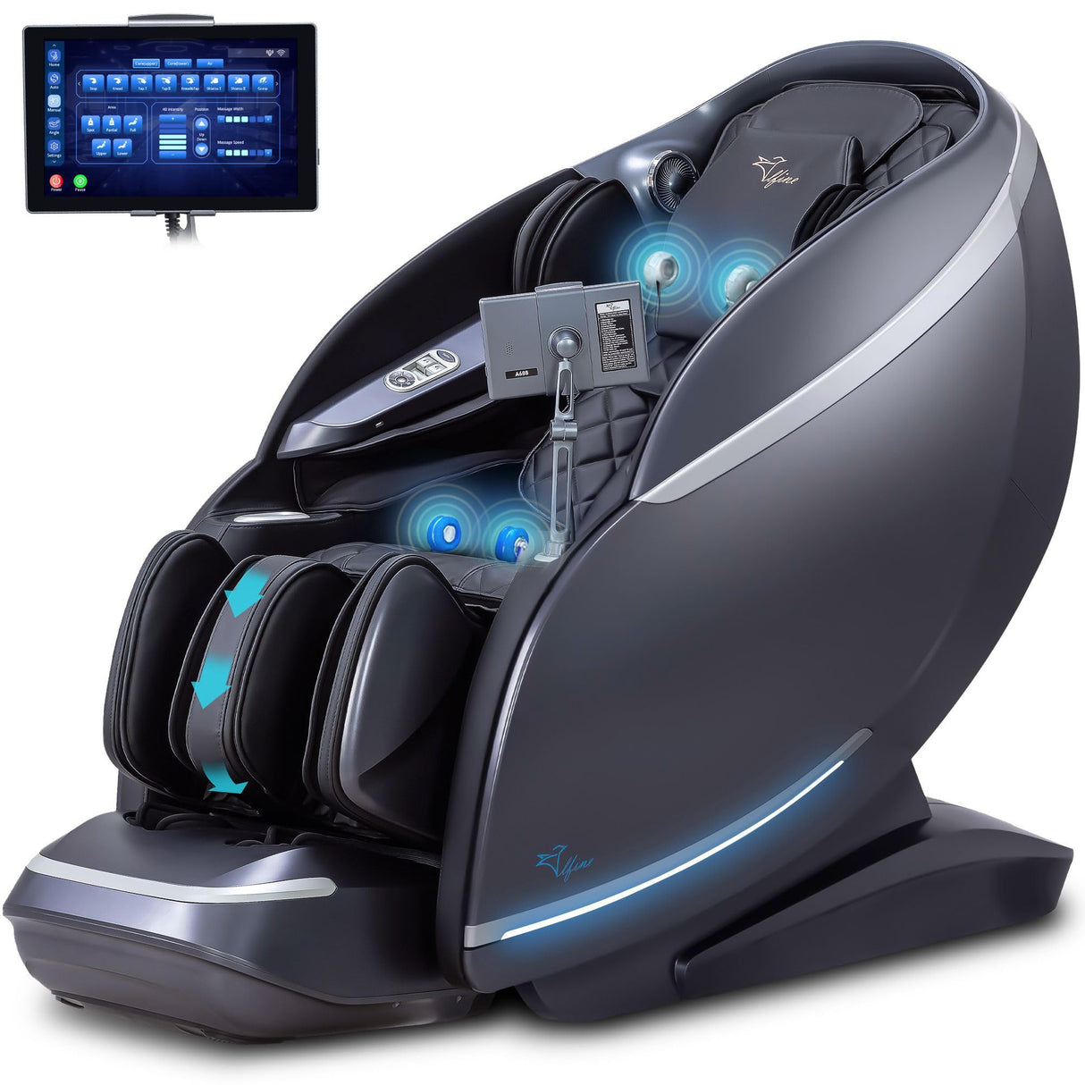 Alfine A688 Heaven Duet Massage Chair-4D & 3D Dual-Mechanism Zero Gravity Recliner with Yoga Stretch and Electric Automatic Footrest Extension-Full Body Relaxation, 20 Modes, AI Voice Control (Black) Alfine