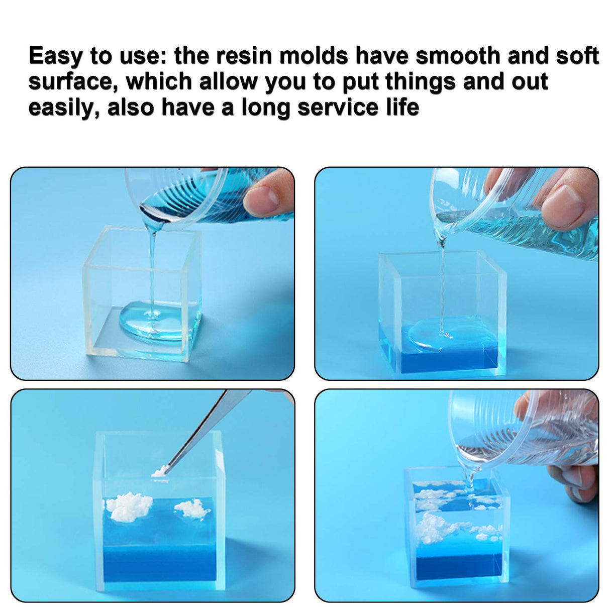 4 Inches Cube Silicone Molds Square Silicone Molds Resin Epoxy Casting Molds Chistepper