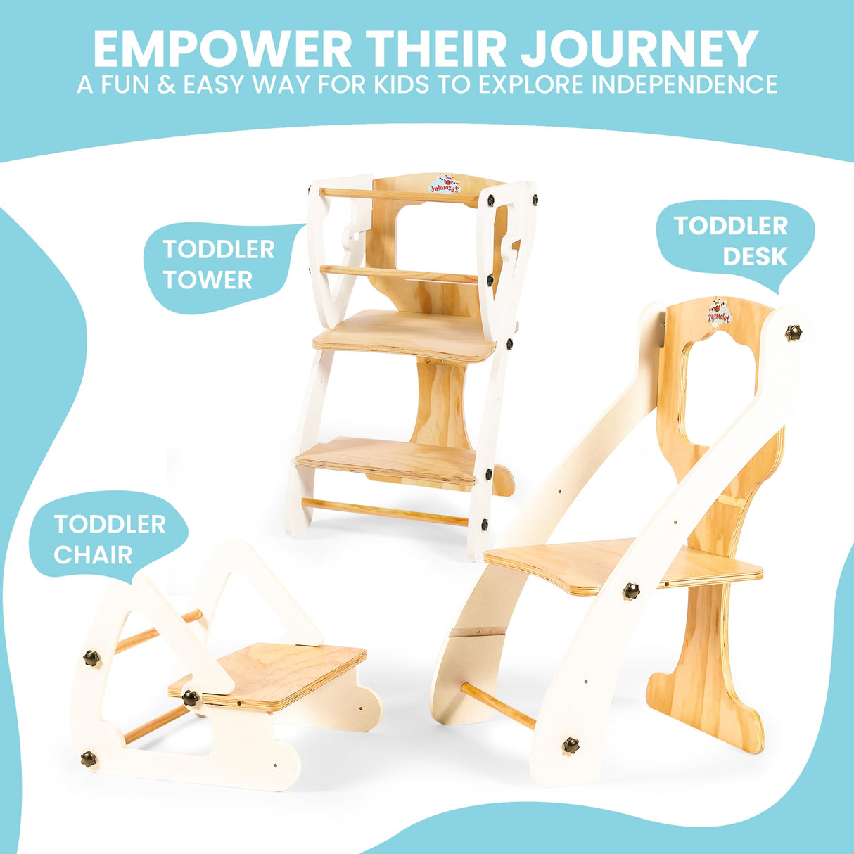 ZYSMALAT Toddler Tower | Kitchen Stool Helper | Montessori Kitchen Step Stool | Toddler Standing Tower | Learning Tower | Adjustable Height | Foldable Tower | Kids Boys Girls | 2025 Design ZYSMALAT