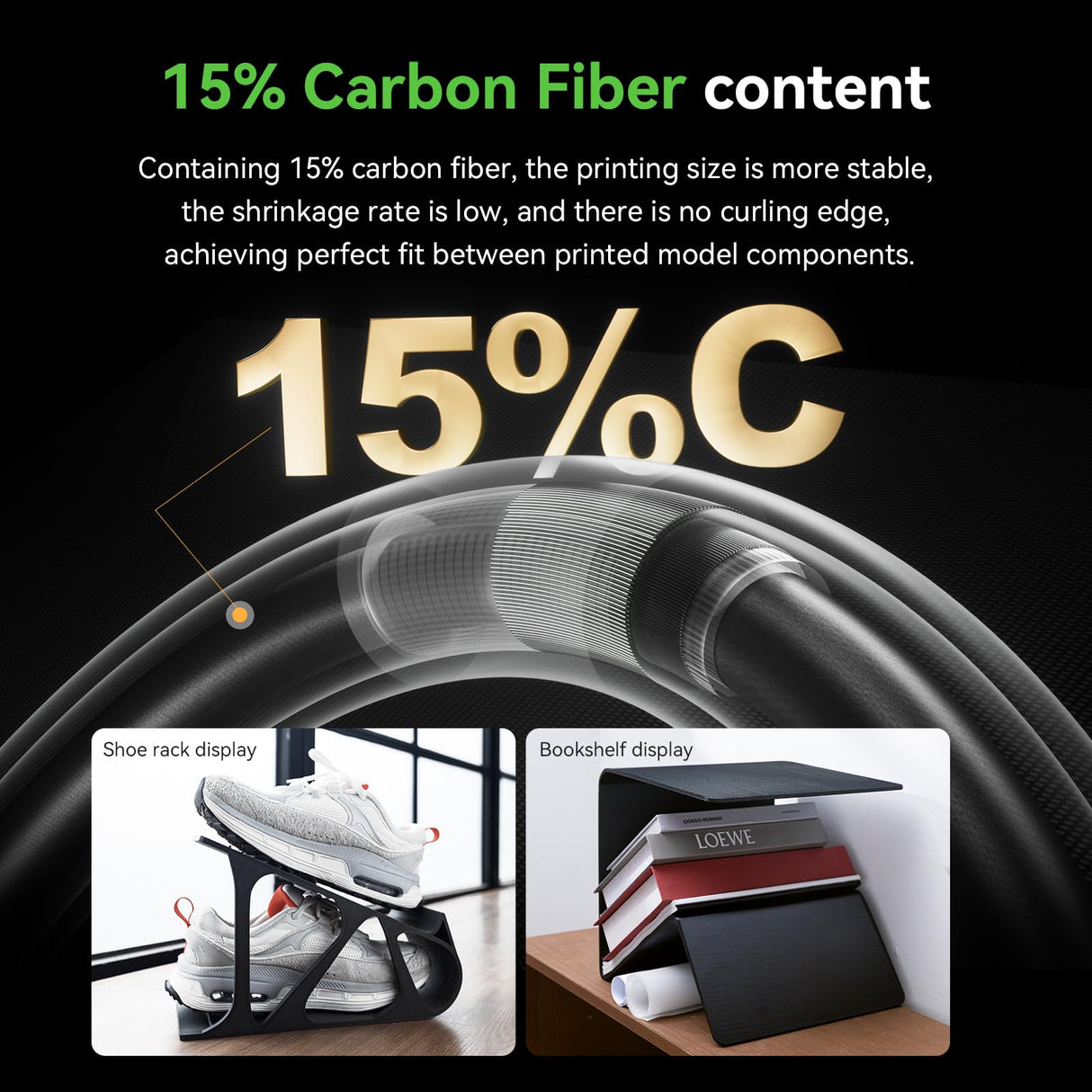 Creality PPA-CF 3D Printer Filament, 1kg, High-Performance Nylon with 15% Carbon Fiber, Black Creality