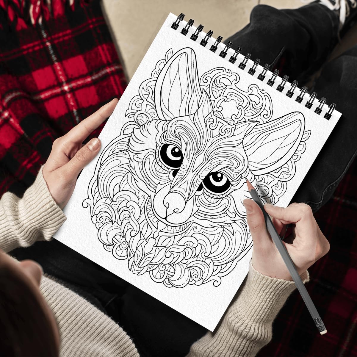 SOUTHERN LOTUS Animal Patterns Spiral Coloring Book Wirebound Hardcover Papers With Relaxing Animals Mandala Drawings Color Pages For Adults Women Seniors Mindfulness Relaxation Anxiety Relief SOUTHERN LOTUS