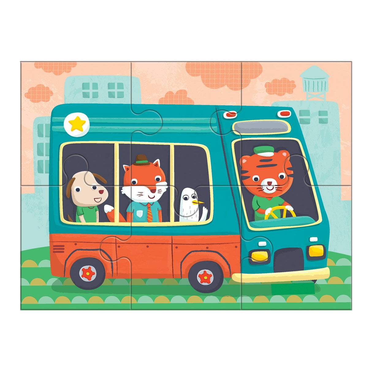 Mudpuppy Transportation 4-in-A-Box Puzzle Set, 12 Mudpuppy