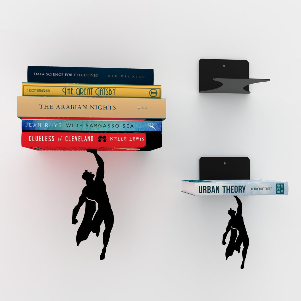 Artori Design Floating Bookshelf for Kids, Invisible Metal Book Shelf, Wall Decore Bookshelf for Book Lovers (Superhero) Artori Design