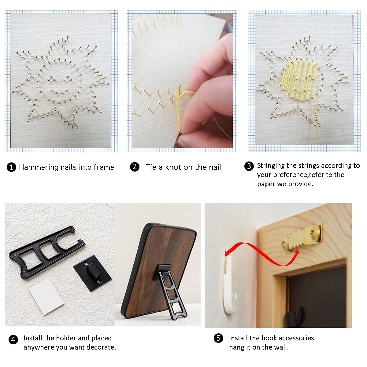 DIY String Art Craft Kit for Adults,Teens,Beginner,Kids.Include All Necessary Accessories and Frame,Home Wall Decorations,Unique Gift,Baby Nursery Wall Decor, Kids Room, Students (Sun) Marynee
