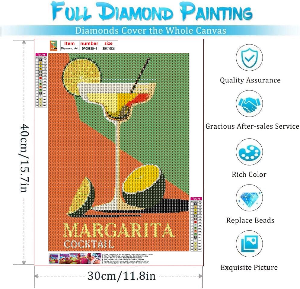 EIBEILI 6 Pack Diamond Painting Kits for Adults, Wine 5D Diamond Art Kits for Beginner Cocktail DIY Full Drill Diamond Dots Crystal Craft Kits for Home Wall Decor Gifts(6 Pack/12X16 Inch) EIBEILI