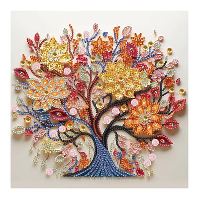 SJUTOUCI Diamond Art Painting Kits for Adults, 5D Tree of Life Special Shape Diamond Art for Beginners, Crystal Rhinestones Dots Bead Art for Home Wall Decoration Gift 12×12inch