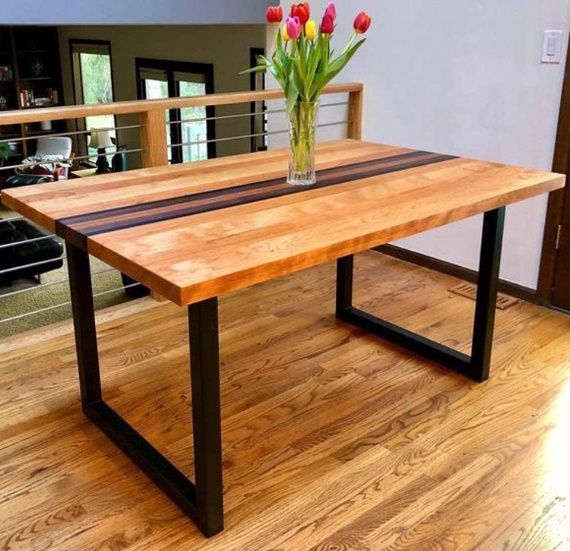 Metal Table Legs 28 Inch 24’’Wide Desk Legs Industrial Table Legs,Metal Legs for Desk,Black Table Legs,DIY Iron Legs(2Pcs) DR.IRON