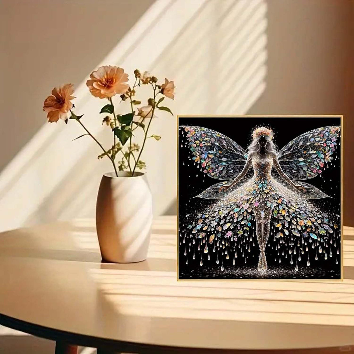 ZHUDENGXJL 5D Diamond Painting Kits for Adults,Colourful Angel Wings Fairy Diamond Art Kits for Adults,DIY Full Drill Diamond Dot Gem Art Kits for Adult Beginners,Wall Home Decor 12 X 12inch ZHUDENGXJL