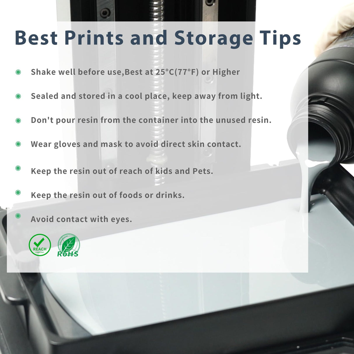 FUNCECOL Water Washable 3D Printer Resin, Easy to Use & Clean, High Precision 3D Printing Resin, 405nm UV-Curing Photopolymer Liquid for MSLA/DLP/LCD 3D Printers, 1000g White FUNCRECOL