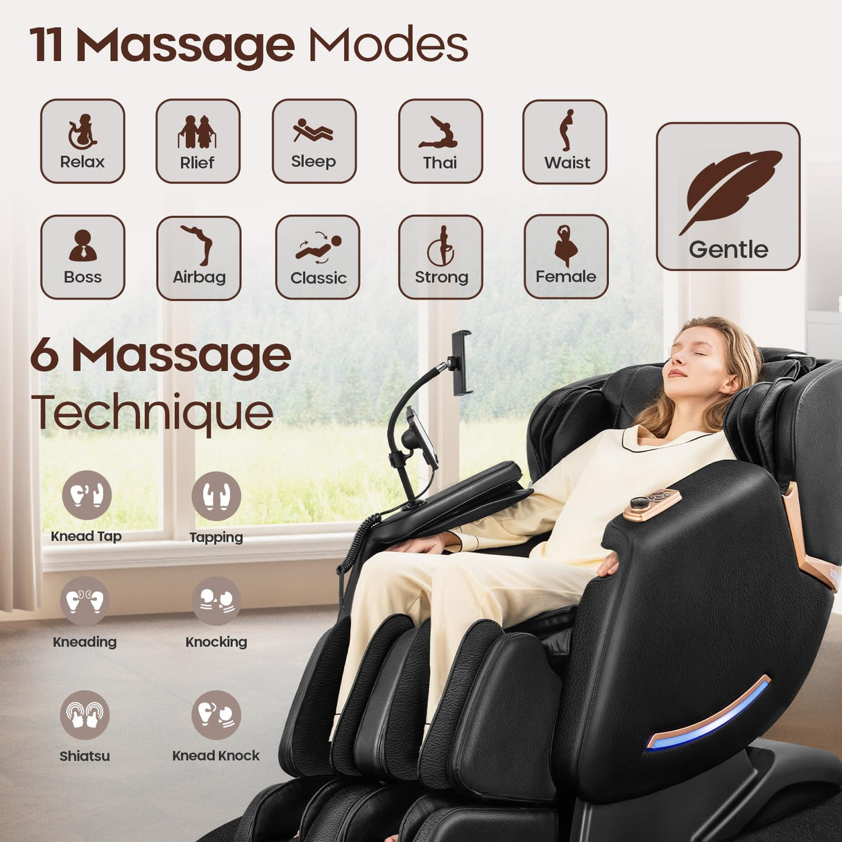 CASINTA 3D Massage Chairs Full Body and Recliner - 53.5 Extend Sl Track Shiatsu Massage Chair - 2 Zero Gravity,11 Massage Techniques,Core Heating & 22 Airbag, Smart Foot Rollers,Ai Voice, Yoga Mode CASINTA