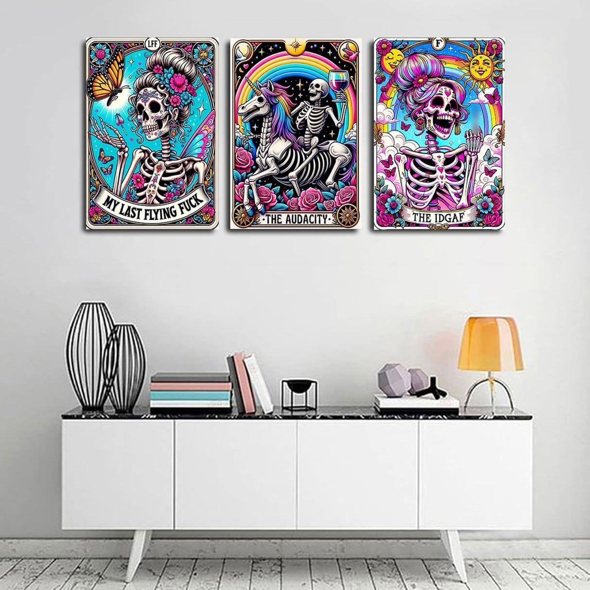 EIBEILI 6-Pack Skull Diamond Art Kits for Adults, Tarot Card Diamond Painting for Beginners, DIY Full Rhinestone 5D Gothic Diamond Painting Kits (Gemstone Craft), Home Wall Decoration (12x16 inch) EIBEILI