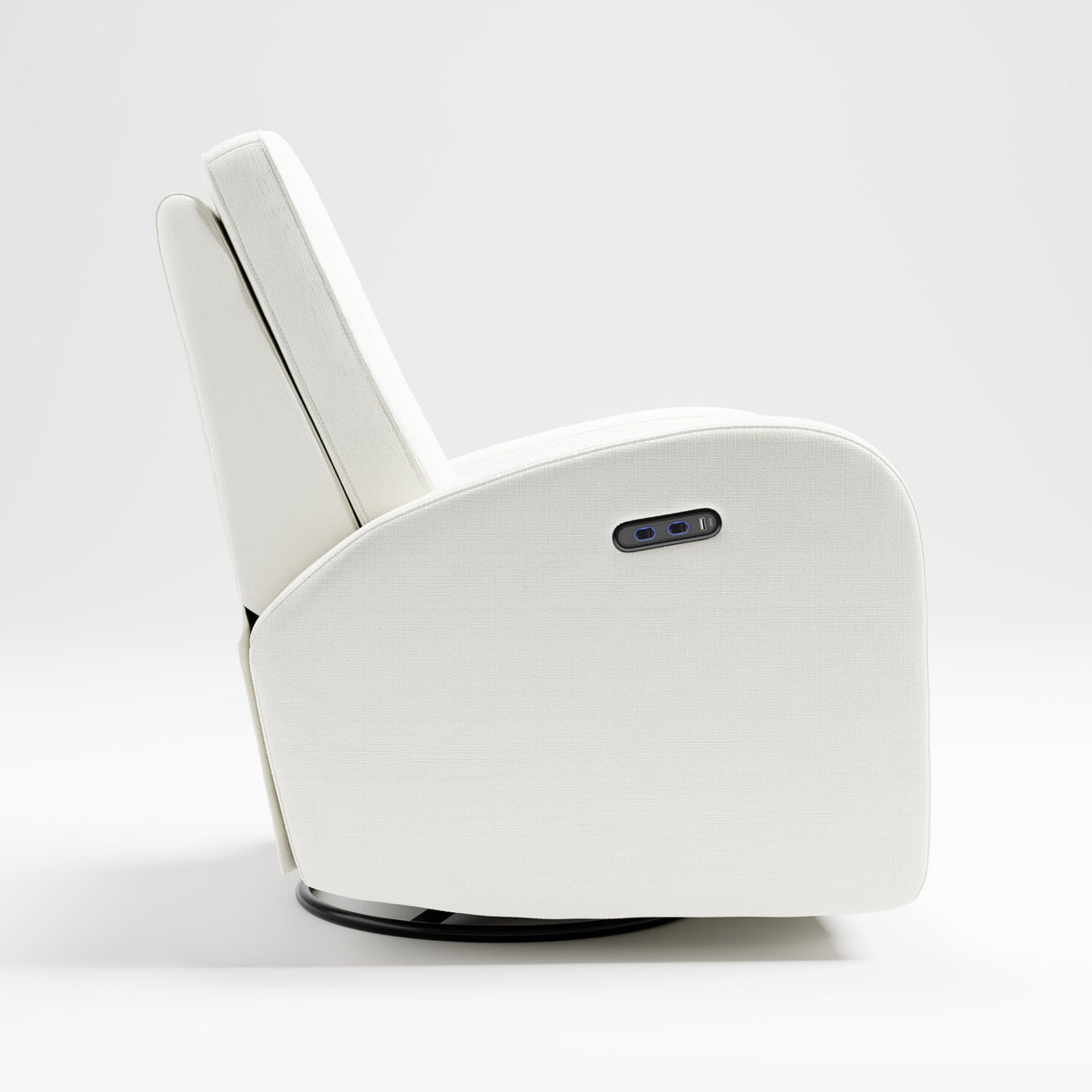 Storkcraft Santa Monica Power Recliner Swivel Glider (Ivory Basketweave) – Effortless Electronic Power Recline, USB-A & USB-C Charger Storkcraft