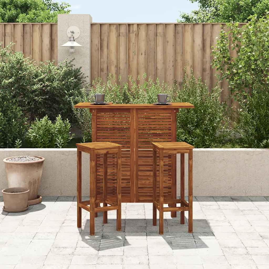 vidaXL Solid Acacia Wood Bar Table, Bistro Table, Garden Furniture vidaXL