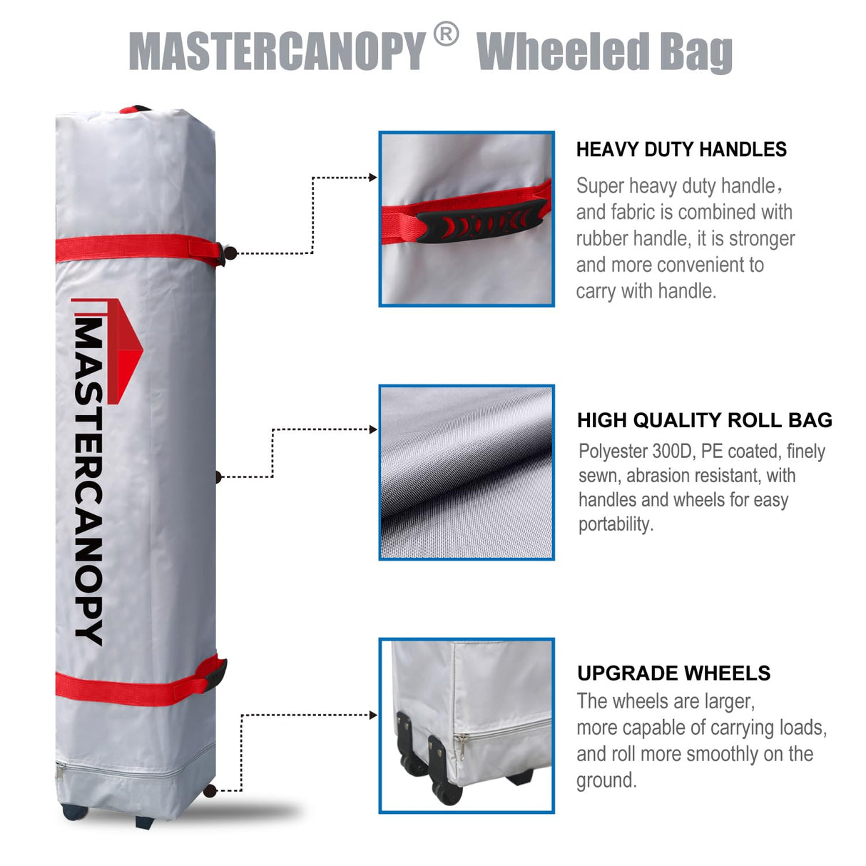 MASTERCANOPY Durable Pop-up Canopy Tent with Roller Bag (10x10, Khaki) MASTERCANOPY