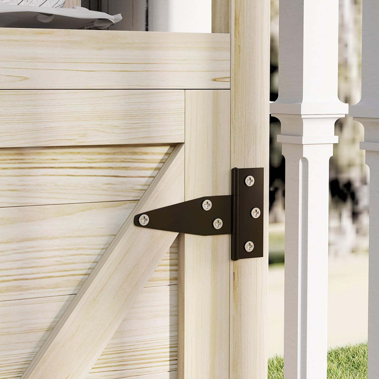 Outsunny Outdoor Wooden Potting Bench Table, Garden Workstation with Storage Cabinet, Aluminum Table Top, Rubber Wheels for Backyard, Patio, Balcony, Natural Wood Outsunny