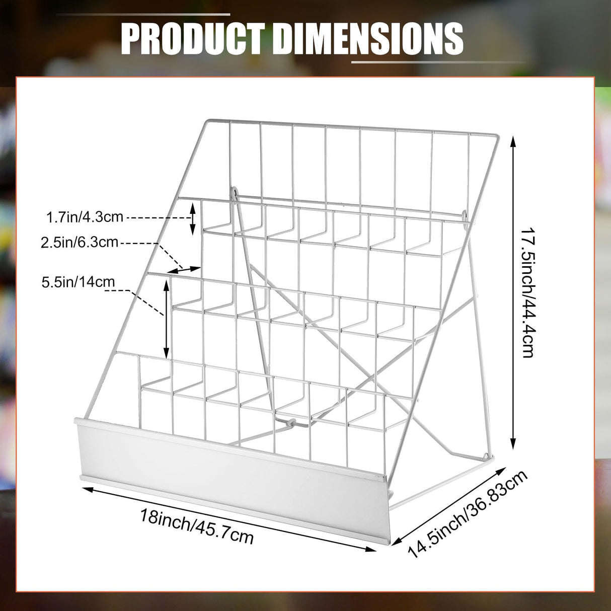 Sintuff Book Display Rack 4 Tier Comic Wire Book Display Rack 18" White Tabletop CD Magazine Retail Countertop Metal Racks for Display Library Classroom Picture Literature Sintuff