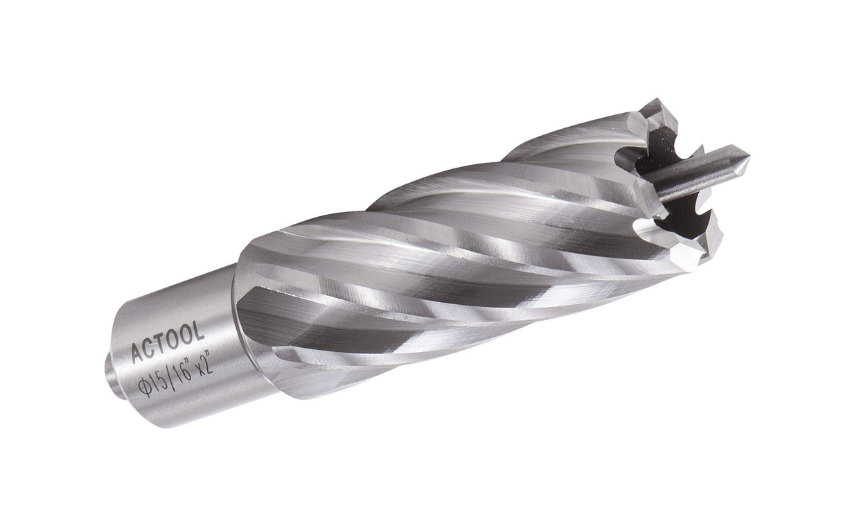 ACTOOL 15/16" Diameter × 2" Depth of Cut HSS ANNULAR Cutter with 3/4'' Weldon Shank ACTOOL