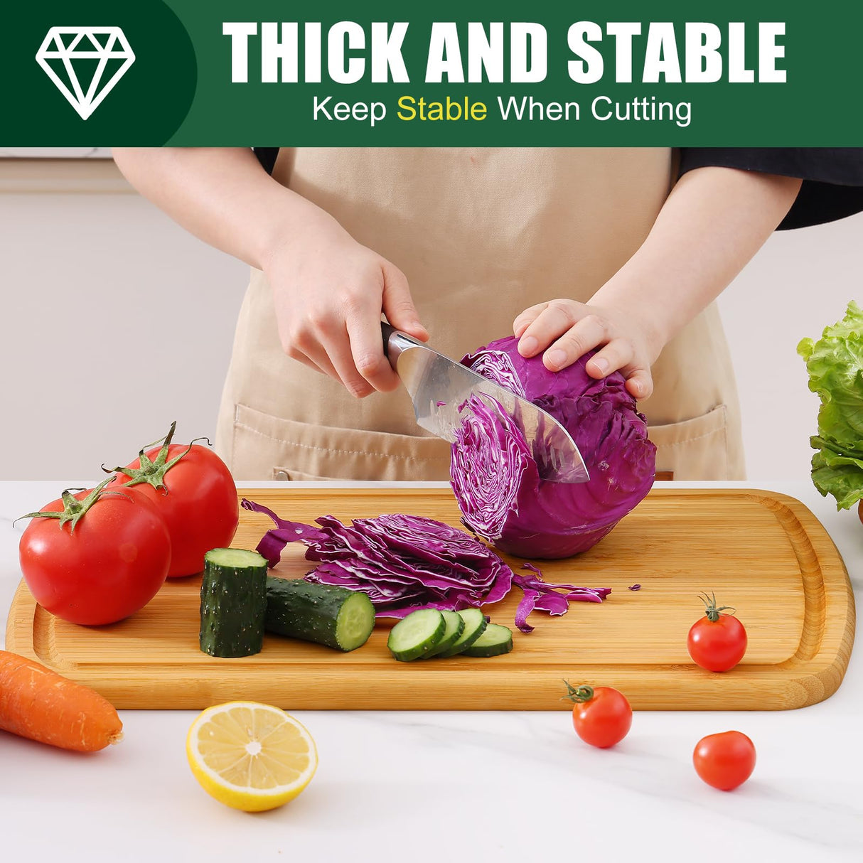 Homaxy Extra Large Bamboo Cutting Boards for Kitchen, 18x12.5" Wood XL Cutting Board with Juice Groove, Butcher Block Wooden Chopping Board for Kitchen, Meat, Cheese, Fruit & Vegetables - Pre Oiled Homaxy