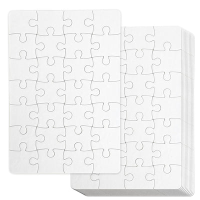SULOLI Blank Puzzle, Blank Jigsaw Puzzles to Draw on White Puzzles for DIY Projects(12 Pieces)