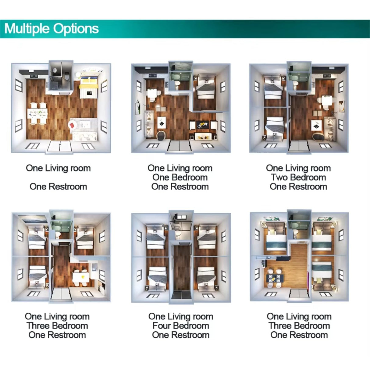 Versatile Use Tiny Home Multi-Purpose, Tiny House with Two Bedrooms and Full Kitchen, Great Tiny Houses to Live in for Adults, Prefab Tiny Homes for Sale with Bath for Office Generic