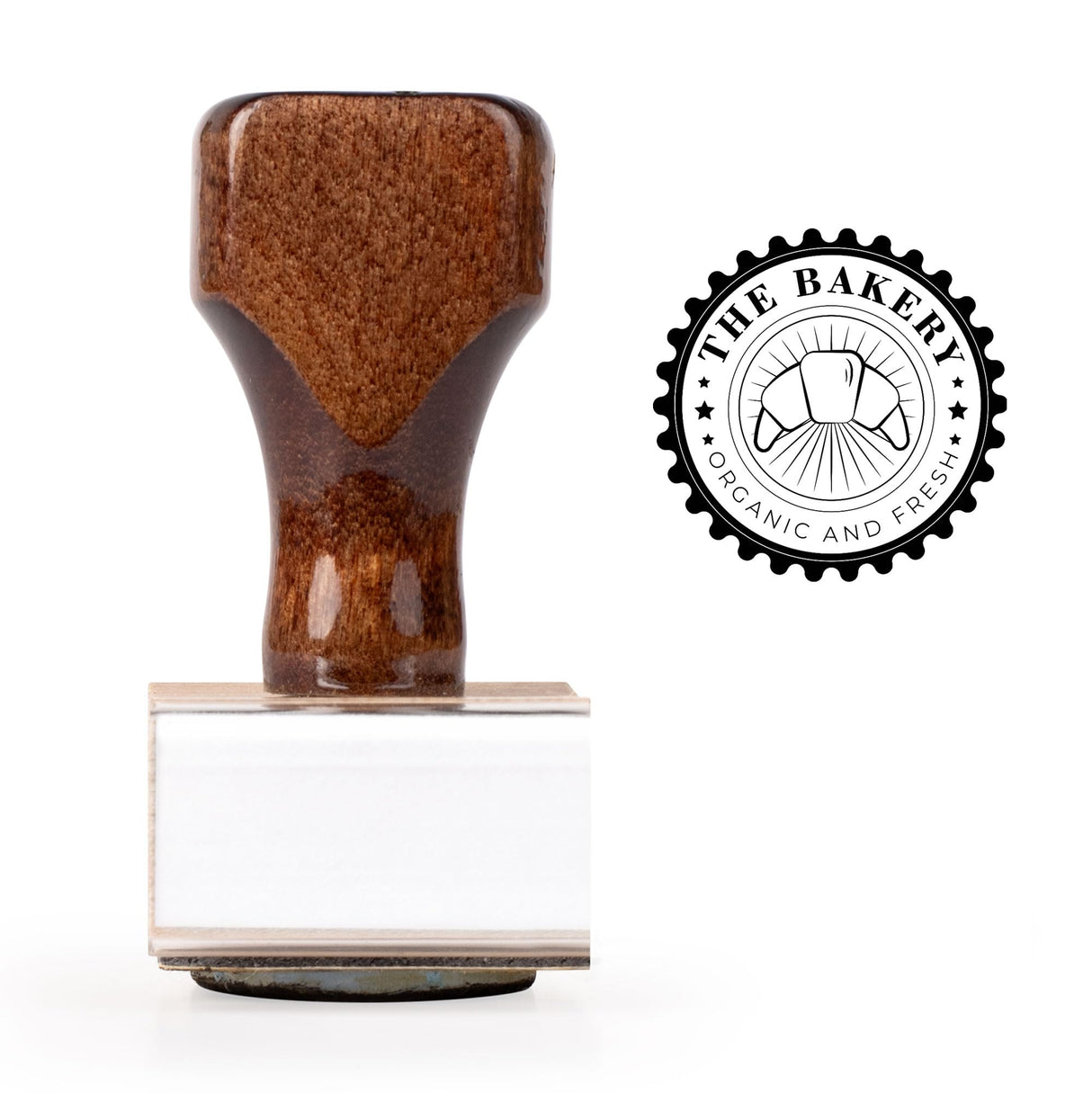 Personalized Rubber Hand Stamp, Wood Handle with Custom Logo | Multiple Size Options Available | Upload Your Own Logo (1"x1") 904 Custom