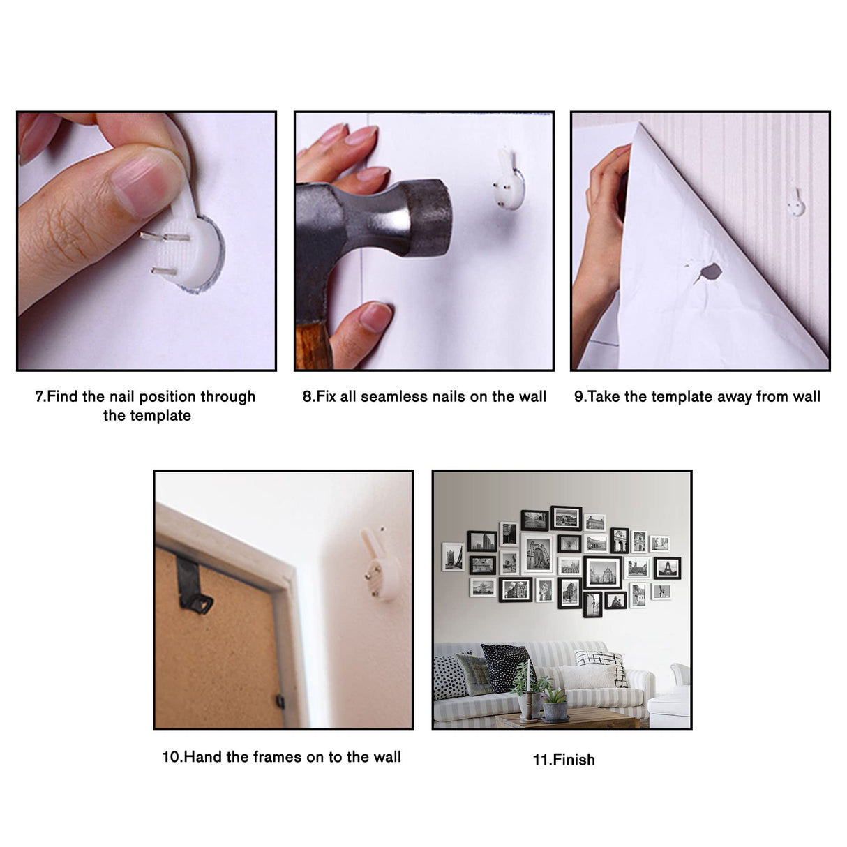 26 Pieces Picture Frames Set Collage Photo Frames Wall Gallery Kit for Wall and Home, Two in 8X10, Five in 5X7, Seven in 4X6, Twelve in 3.5X5 in Black White (Black) Transforcat