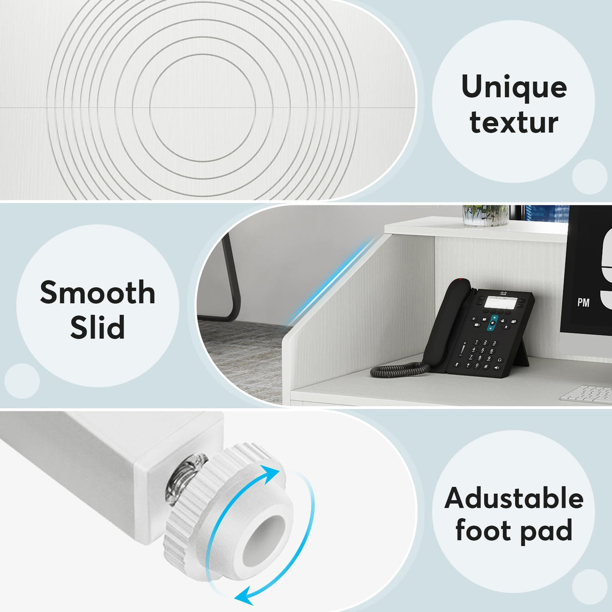 LITTLE TREE 47-Inch Reception Desk with Counter, White Front Desk Reception Room Table, Retail Counter for Checkout, Modern Welcome Desk for Lobby, Office, Beauty Salon LITTLE TREE