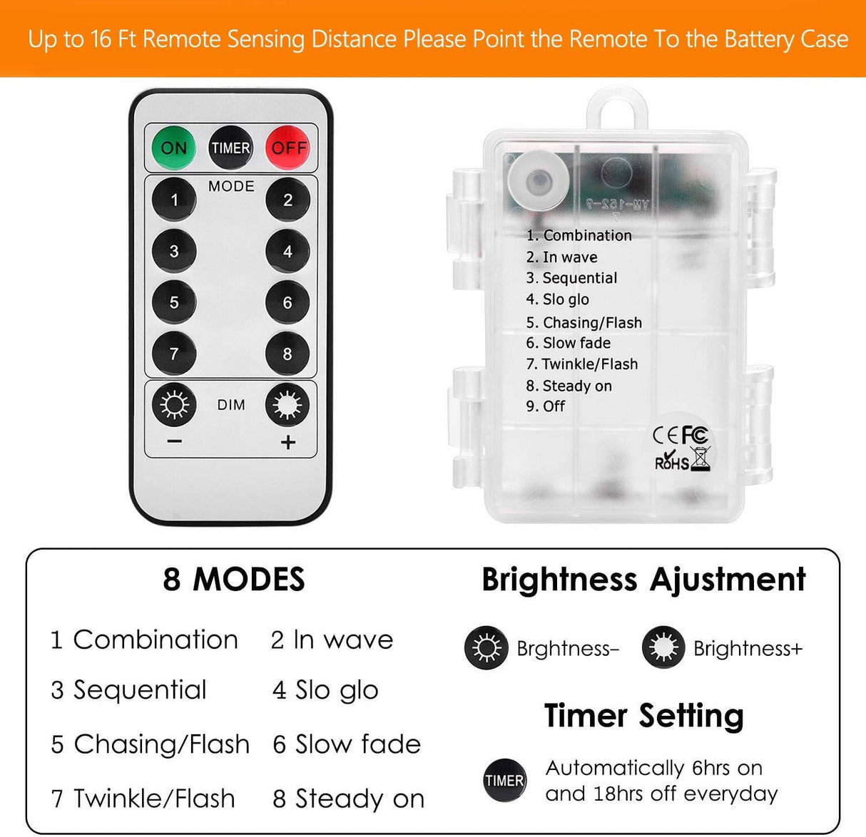 Bebrant LED Rope Lights Battery Operated String Lights-40Ft 120 LEDs 8 Modes Outdoor Waterproof Fairy Lights Dimmable/Timer with Remote for Camping Party Garden Holiday Decoration Bebrant