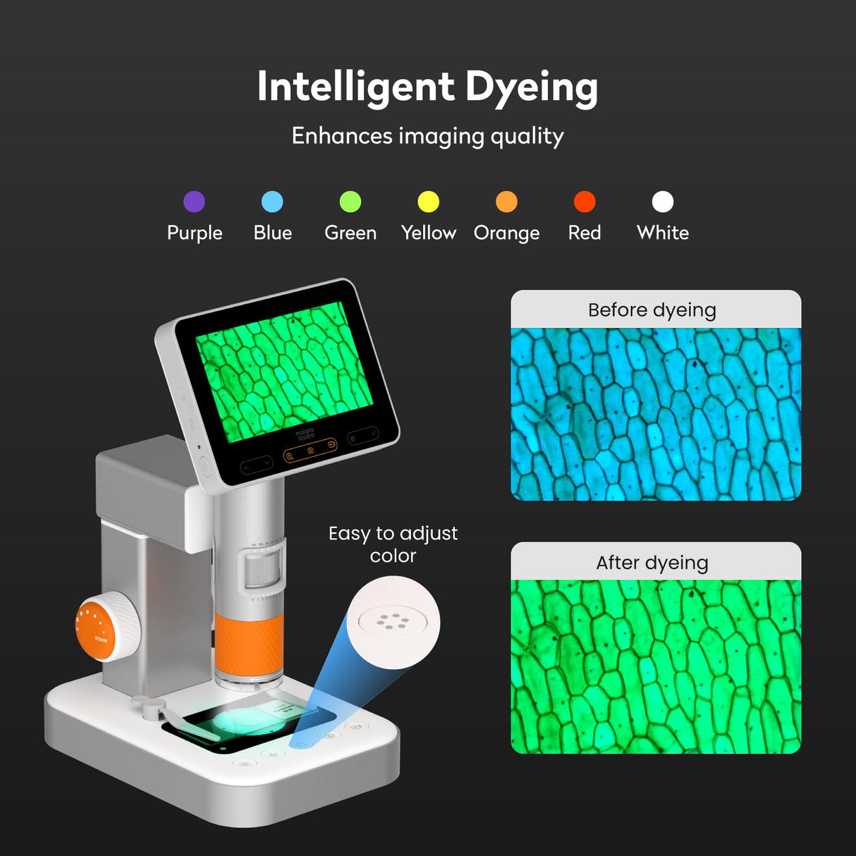 MX2-AS Microscope for Kids, 2-in-1 Handheld Miniscope, 1600X Digital Microscope with 4.3-inch 1080P Screen, Educational Kids Microscopes Kit for Boys Girls MatataStudio