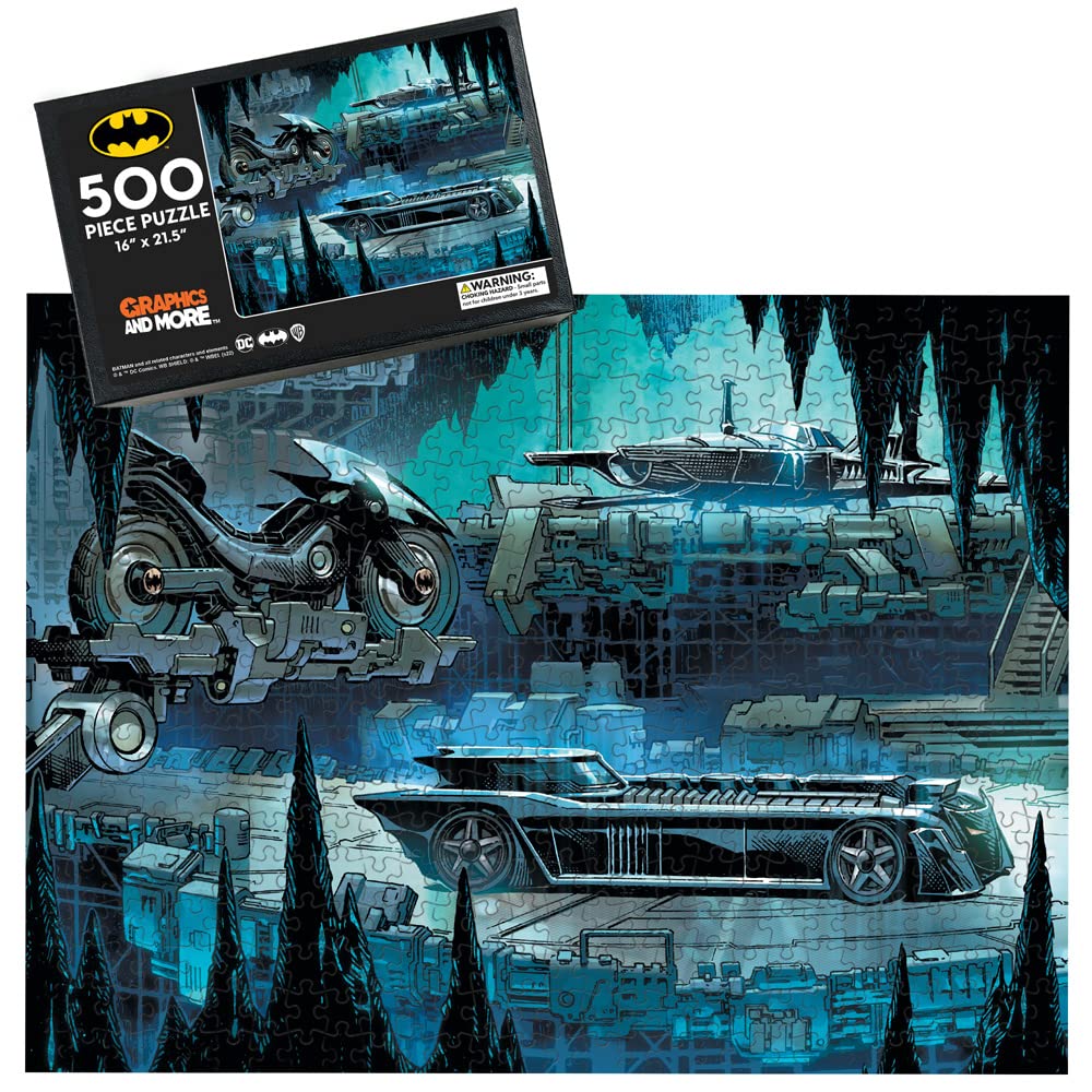 Batman and Batcave 500 Piece Jigsaw Puzzle for Adults, 16" L X 21.5" W GRAPHICS & MORE