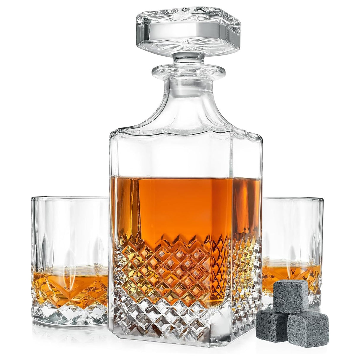 Luxury Gift For Men – Whiskey Decanter Set For Beloved Husband Or Dad Birthday Gift – 2 Whiskey Glasses And Decanter Set Is a Great Gift Idea for Whisky, Bourbon, Scotch lovers Hydro Gizmos