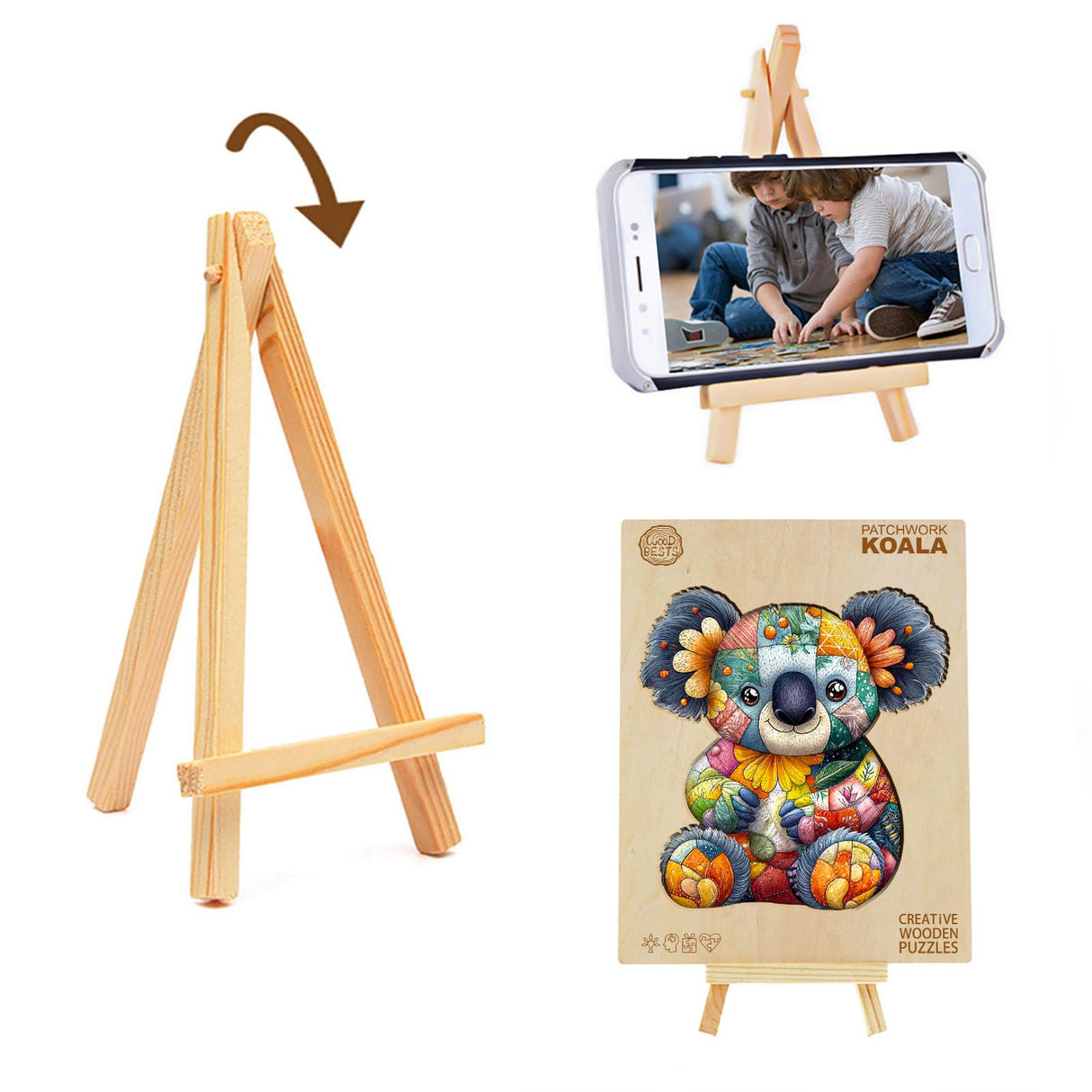 Wooden Puzzles for Adults, Wooden Jigsaw Puzzles for Adults Kids, Patchwork Koala Unique Shaped Wood Puzzles Adult, Creative Birthday Gifts for Friends Family Game (13.4 * 12.8in 280pcs) Lovpippi