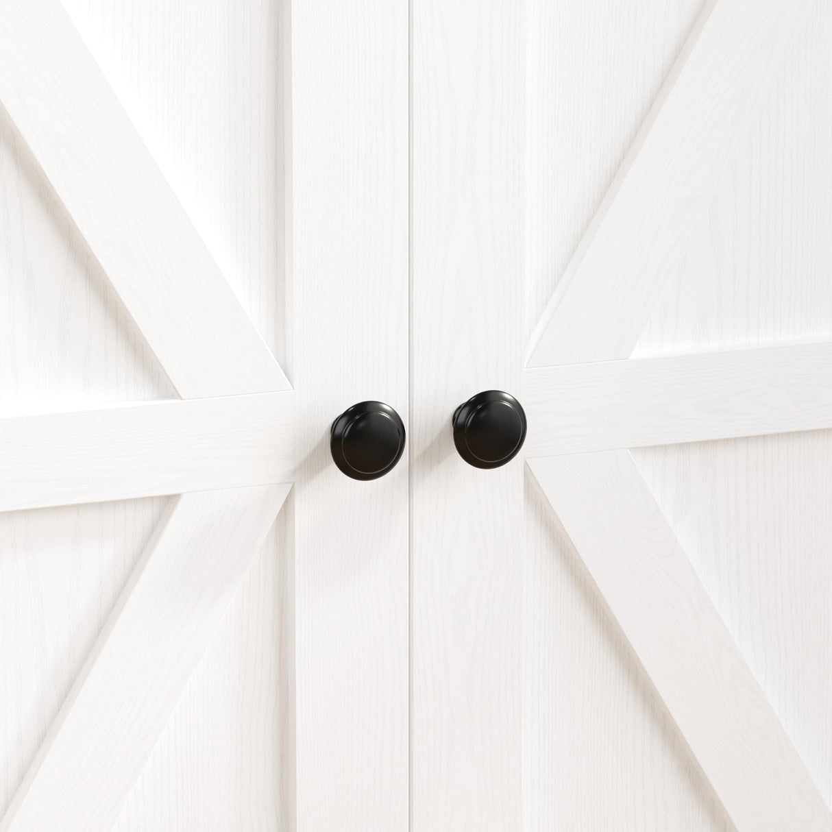 IRONCK Modern Bookshelf with Storage, 5-Tier Farmhouse Bookcase, Storage Cabinet for Home Office, Living Room, White IRONCK