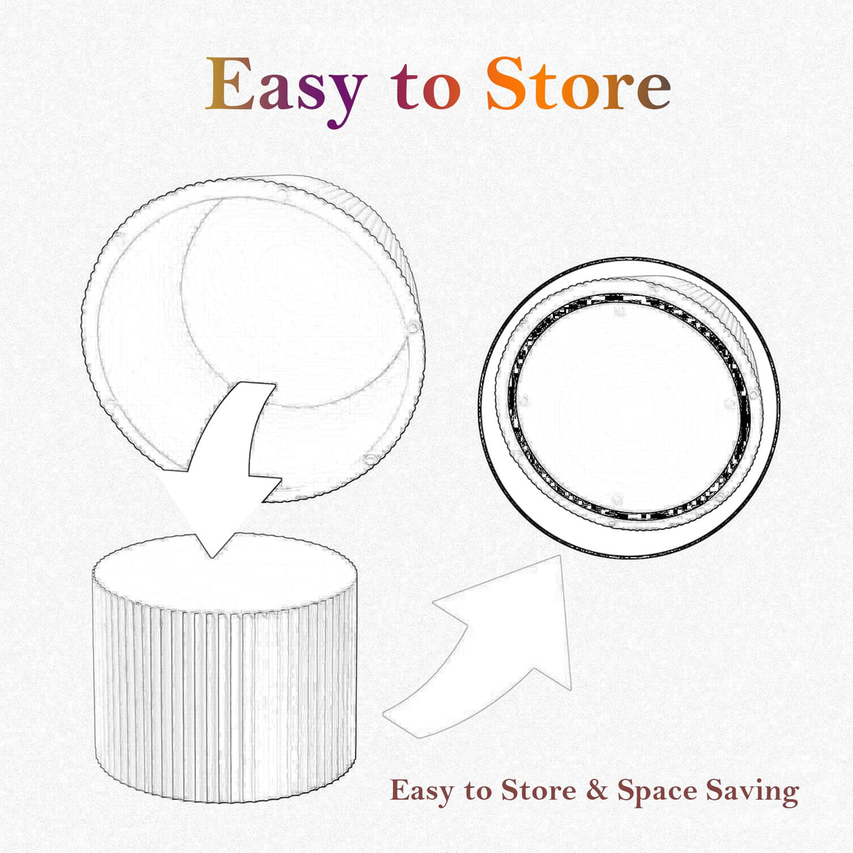 Handcraft Round Nesting Coffee Table - Chic Wave Stripe Edge, Modern Stylish Walnut Wooden Circle Fluted Center Table for Living Room (27.6in+19.7in) Generic