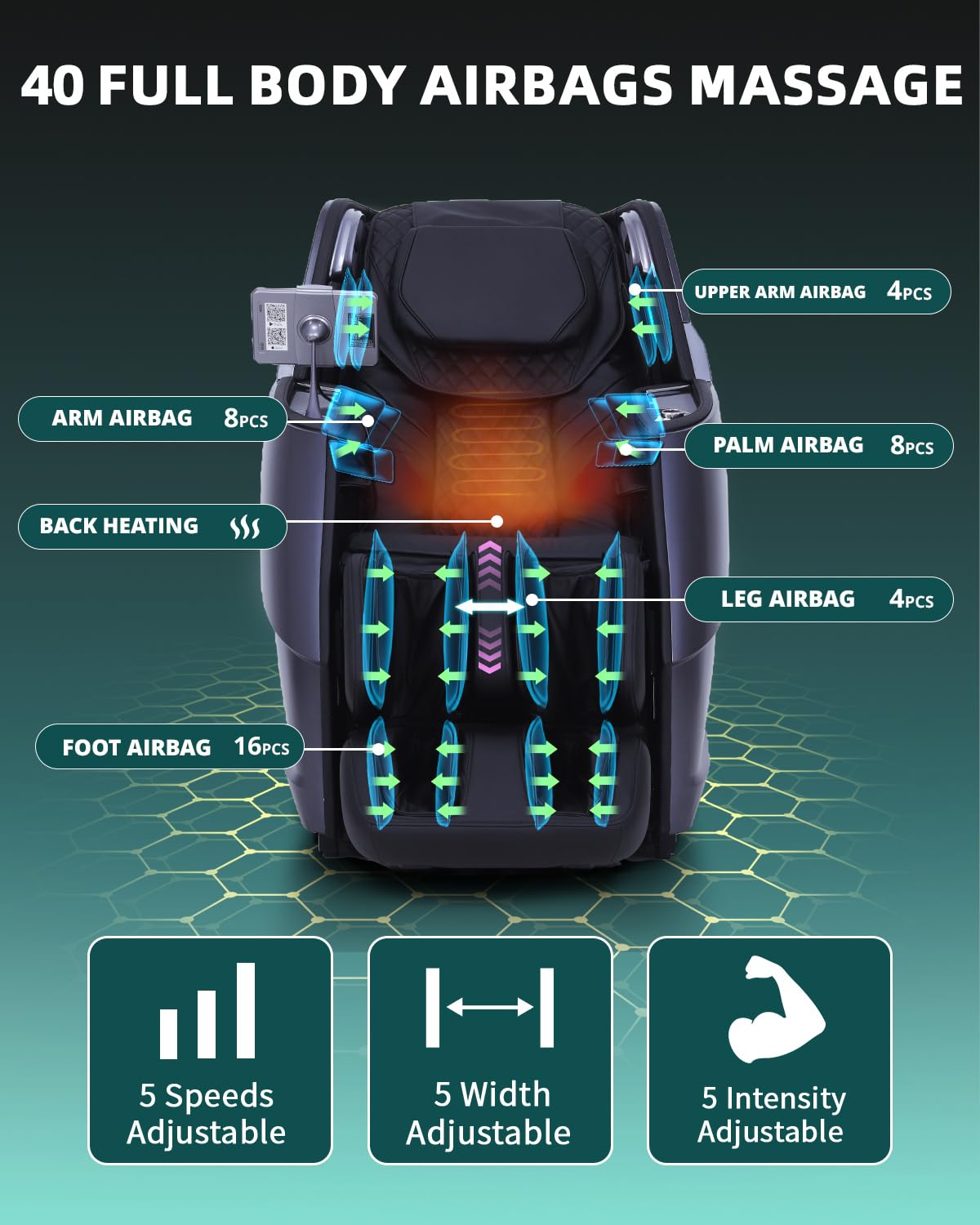 RelaxRelife Massage Chair Full Body, 4D Zero Gravity Massage Chairs, 20 Auto Modes, 11 Massage Technique, 40 Airbags Shiatsu Massage, APP Control with HiFi Bluetooth Speaker Black RelaxRelife