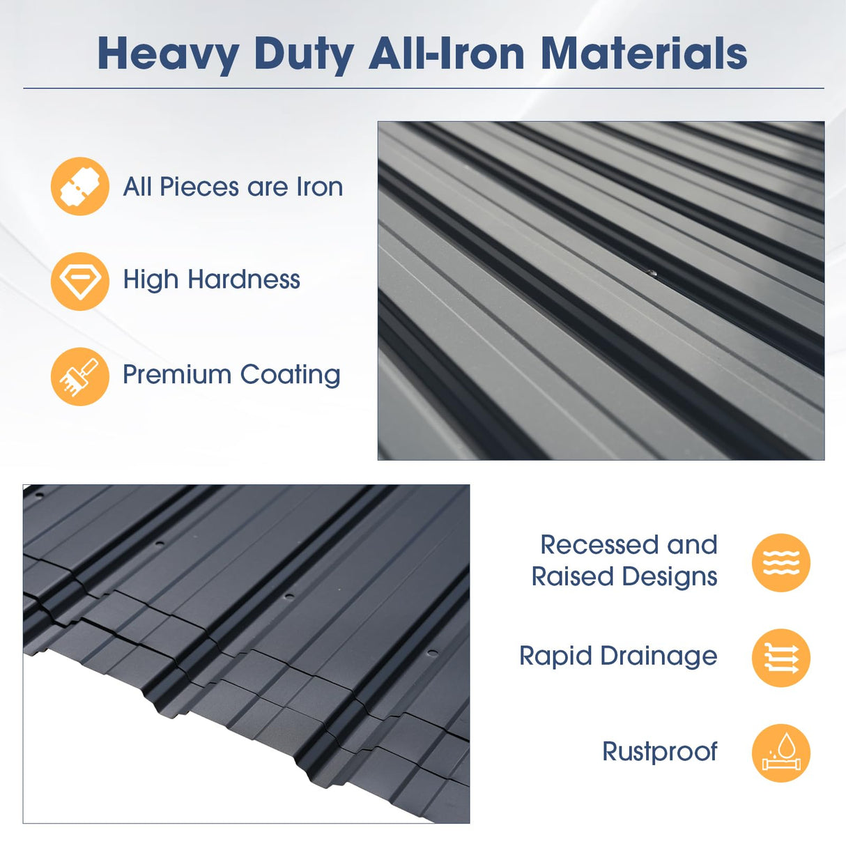 OC Orange-Casual 10x14 FT Patio All-Iron Gazebo,Hard Top Lean to Gazebo Pergola with Roof, Wall Mounted Heavy Duty Awnings, for Outdoor, Backyard, Deck OC Orange-Casual