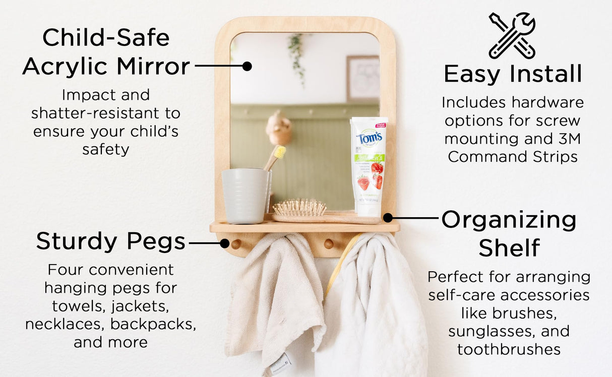 Montessori & Me Furniture Bundle – Weaning Table & Chair Set, Front-Facing Bookshelf, and Self-Care Station for Toddler Independence and Organization Montessori & Me