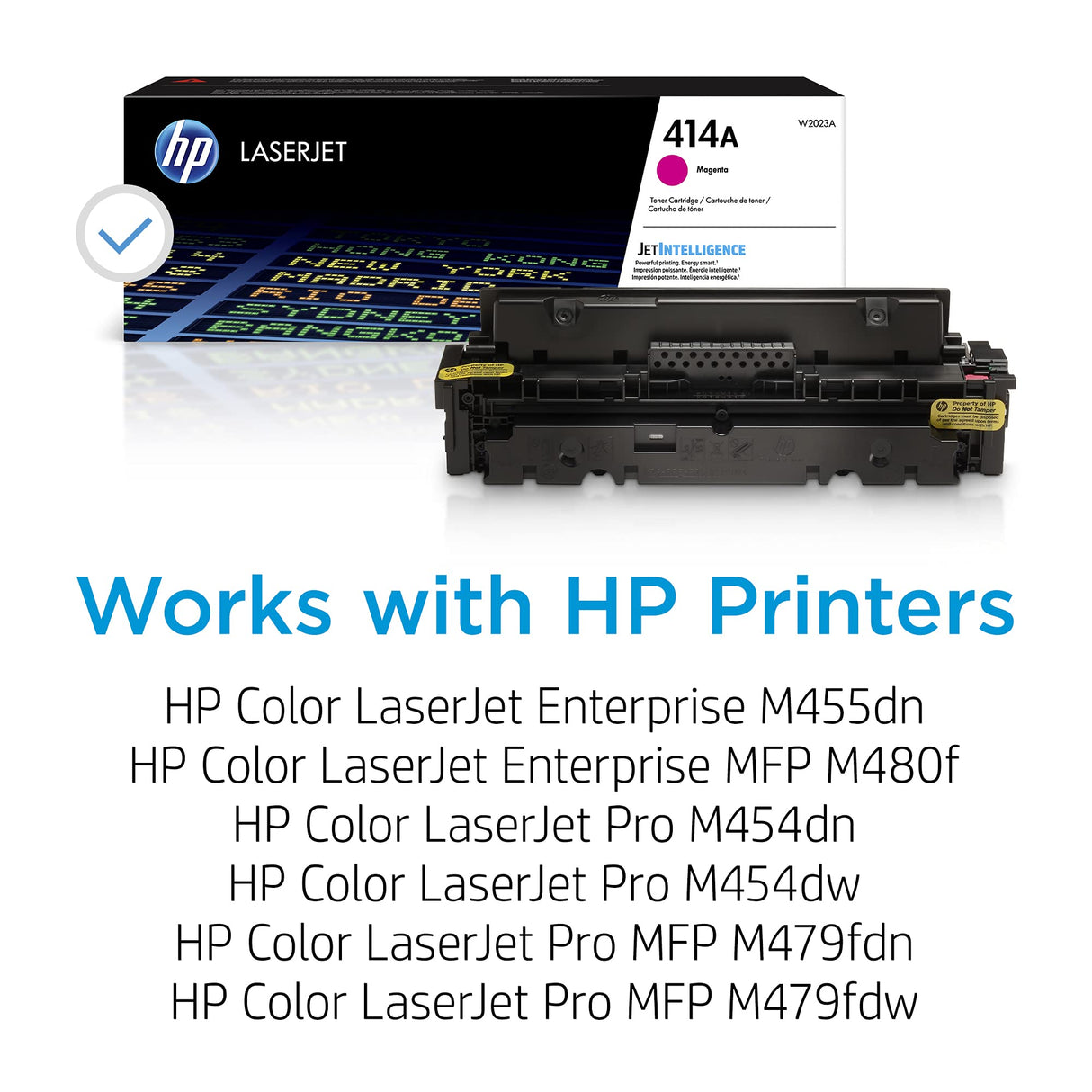 HP 414A Magenta Toner Cartridge | Works with HP Color LaserJet Enterprise M455dn, MFP M480f; HP Color LaserJet Pro M454 Series, HP Color LaserJet Pro MFP M479 Series | W2023A HP