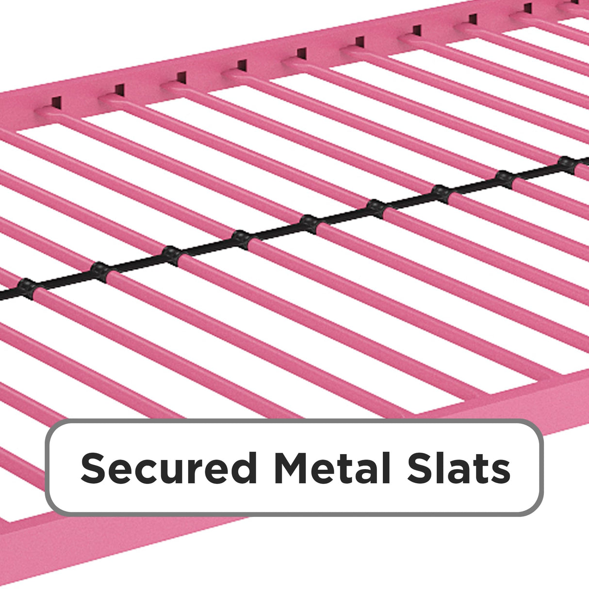 DHP Jett Junior Twin Metal Loft Bed, Pink DHP