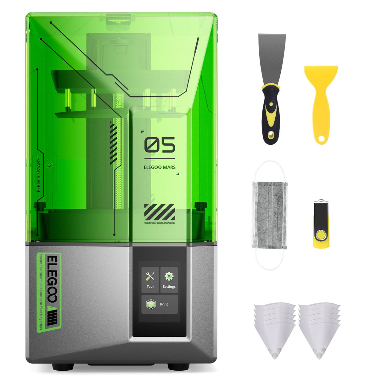 ELEGOO Mars 5 Resin 3D Printer, 4K 6.6" Mono LCD, Overheat Protection, Smart Mechanical Sensor, Auto-Leveling, Printing Size of 5.91 x 5.65 x 3.53 inch ELEGOO