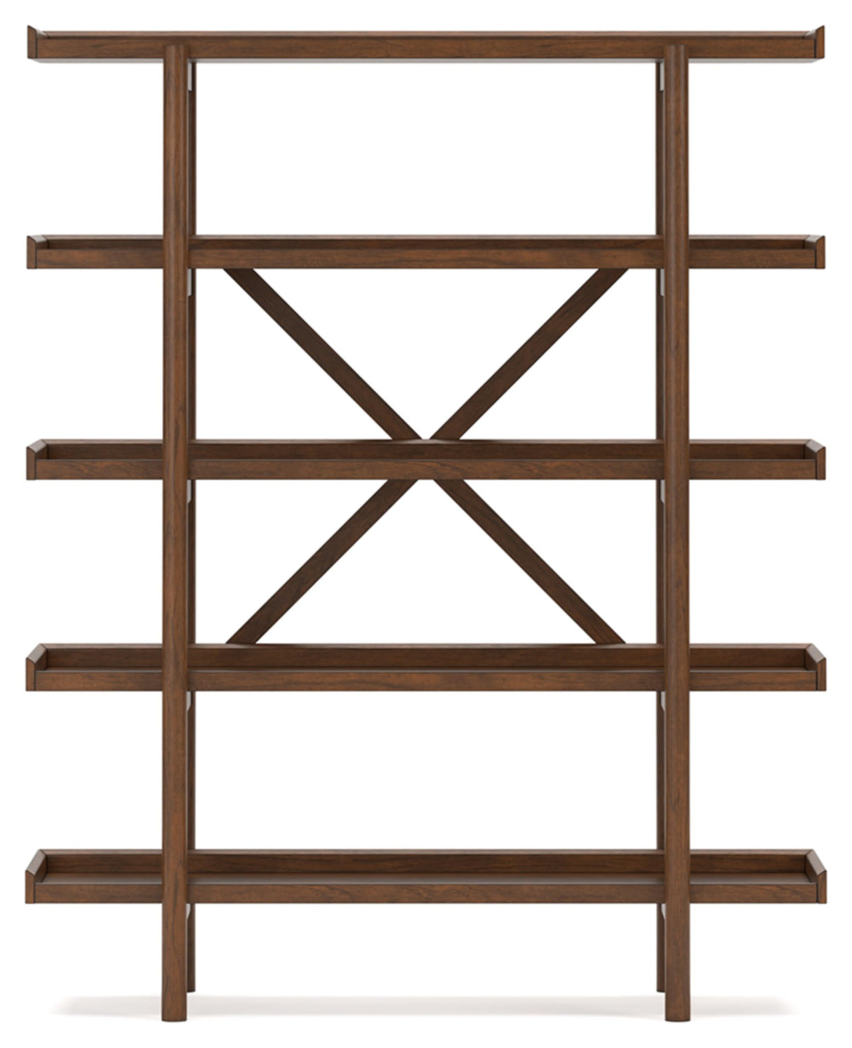 Signature Design by Ashley Lyncott Mid-Century Modern Freestanding 5-Tier 70" Etagere Bookcase, Light Brown Signature Design by Ashley