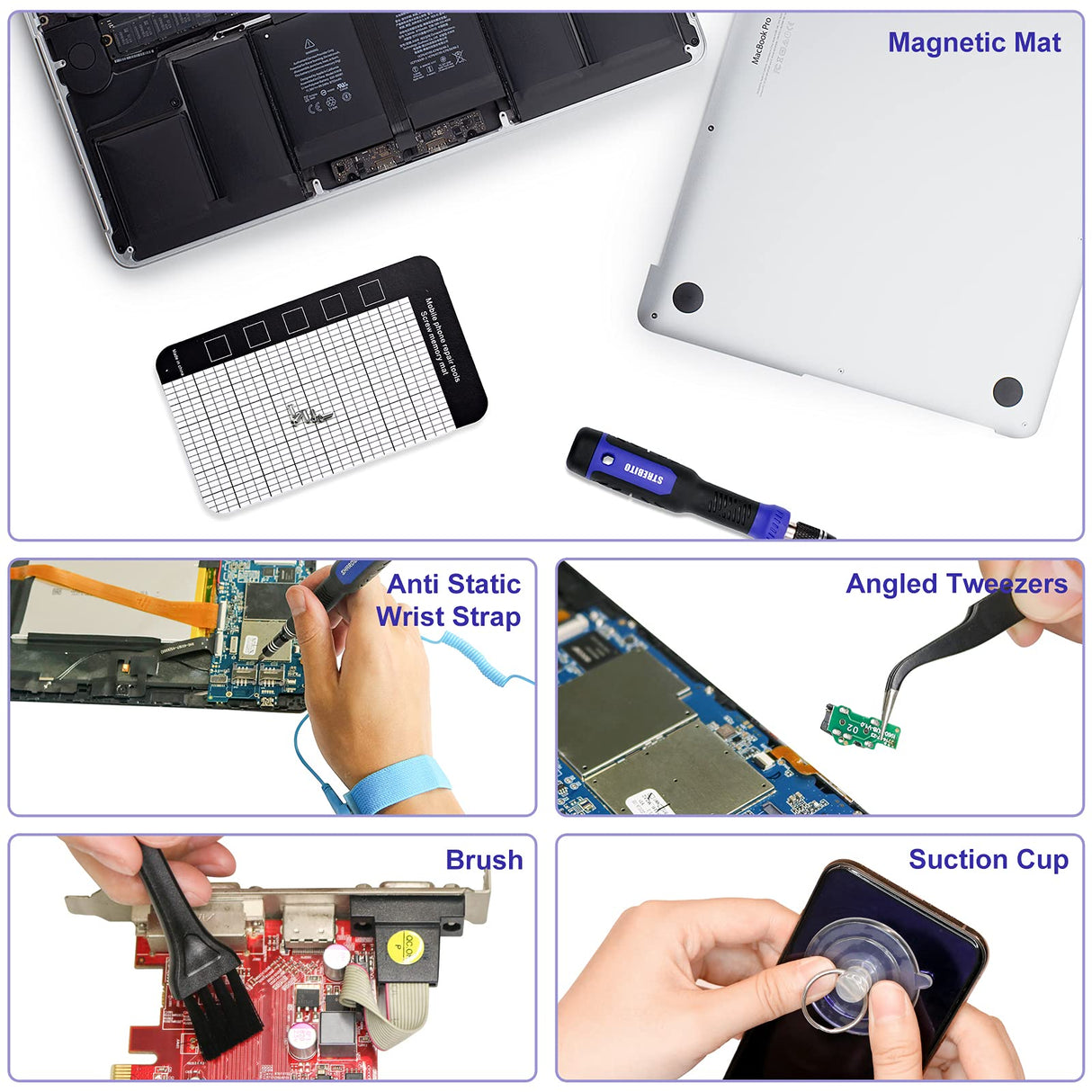 STREBITO Precision Screwdriver Set 191-Piece Multi-Bit Screwdriver 1/4 Inch Nut Driver Home Improvement Tool Electronic Repair Kit for Computer, iPhone, Laptop, PC, Cell Phone, PS4, Xbox, Nintendo STREBITO