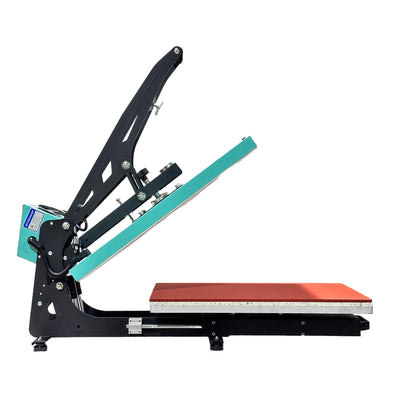 16x24 Semi-Automatic Heat Press Machine with Auto Open & Slide-Out Base – Perfect for Designers and Independent Creators (Green+Black, 16'' x 24'' (40 x 60cm))