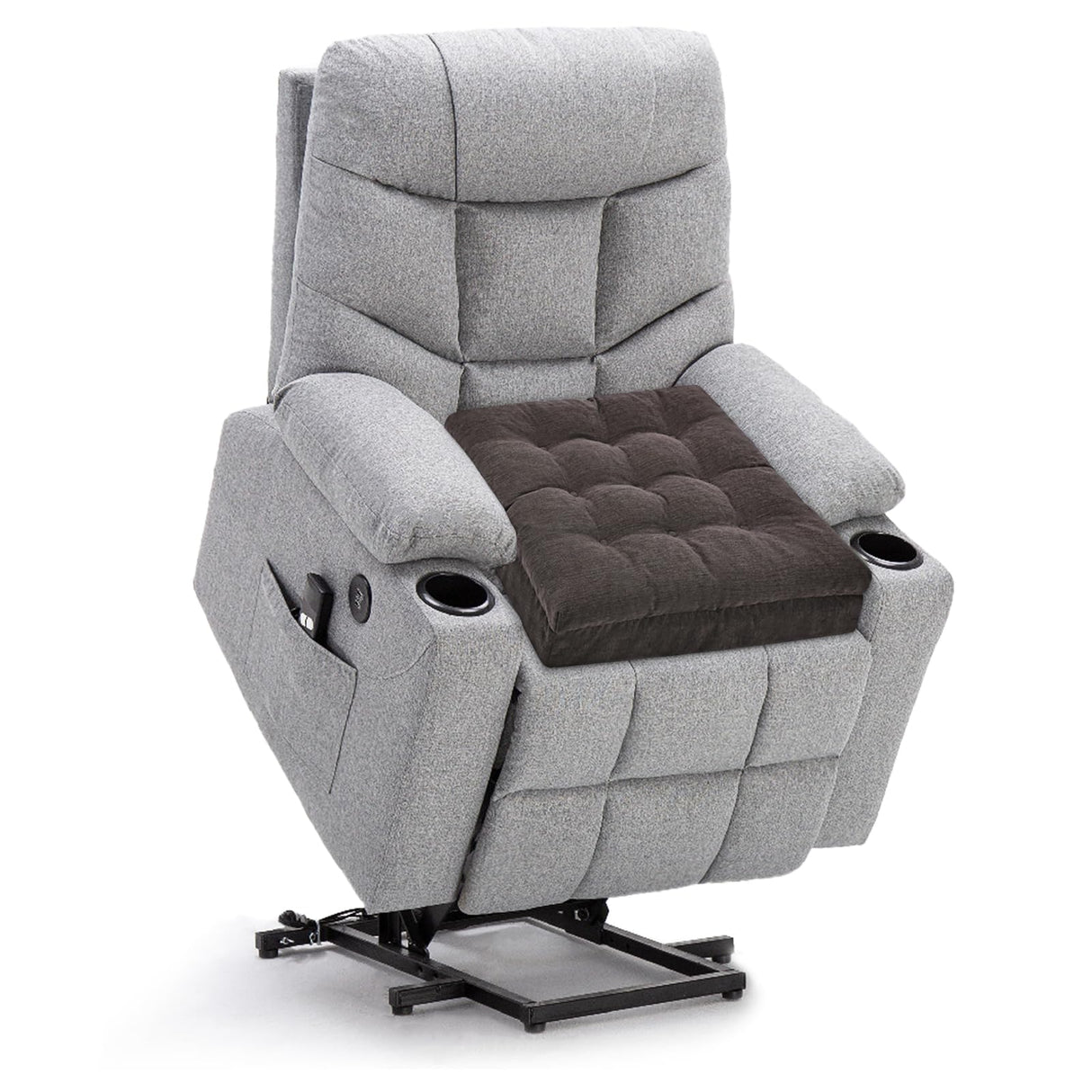 HAVARGO Recliner Cushions for Elderly, 20x20x5 Inch Thick Chair Cushion Patent Design Soft Tufted Dual Layer Booster Seat Cushions for Seniors Recliner Risers Taupe 1P HAVARGO