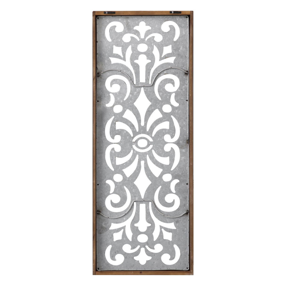 Sintosin Farmhouse Galvanized Wall Decor, 12" x 32", Hanging Window Pane, Wood & Metal Wall Art, Steel Sheet Wall Sculpture, Decorative Wall Panel for Living Room Fireplace Sintosin