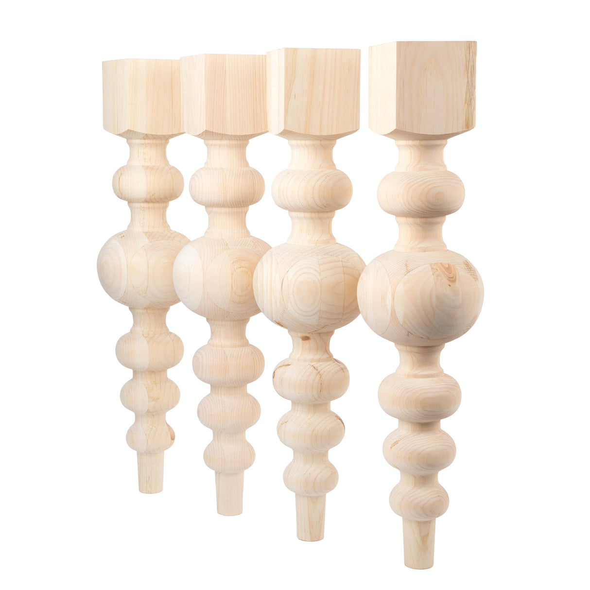 Carolina Leg Co. Massive Modern Chunky Pine Dining Table Legs - Handmade in USA - Set of 4 Wooden Legs with Large Center Ball (6.75 Diameter) - Ideal for Custom Furniture Projects CAROLINA LEG CO.