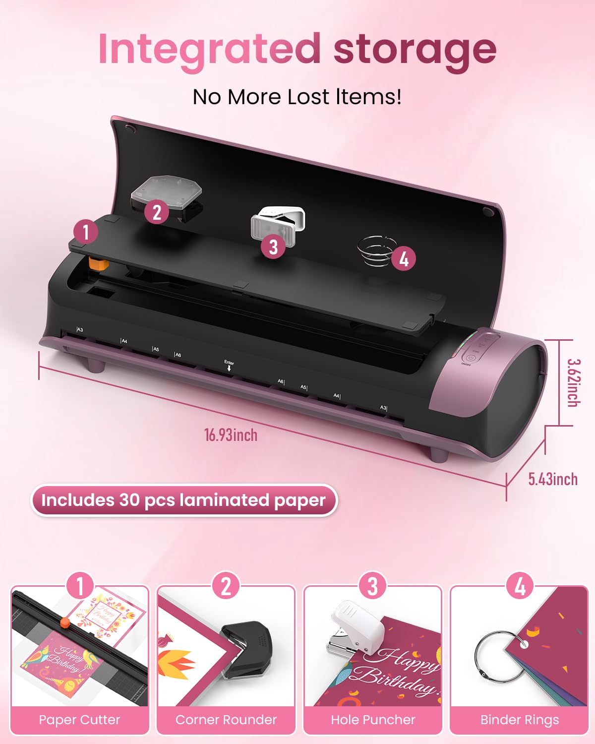 Laminator Machine Thermal Laminating Machine with Sheets 11x17 Personal Laminator for Teachers, 13 Inch Lamination Machine 60S Warm Up Office Presentation laminators, A3 Portable Paper Laminate Kit Qfun