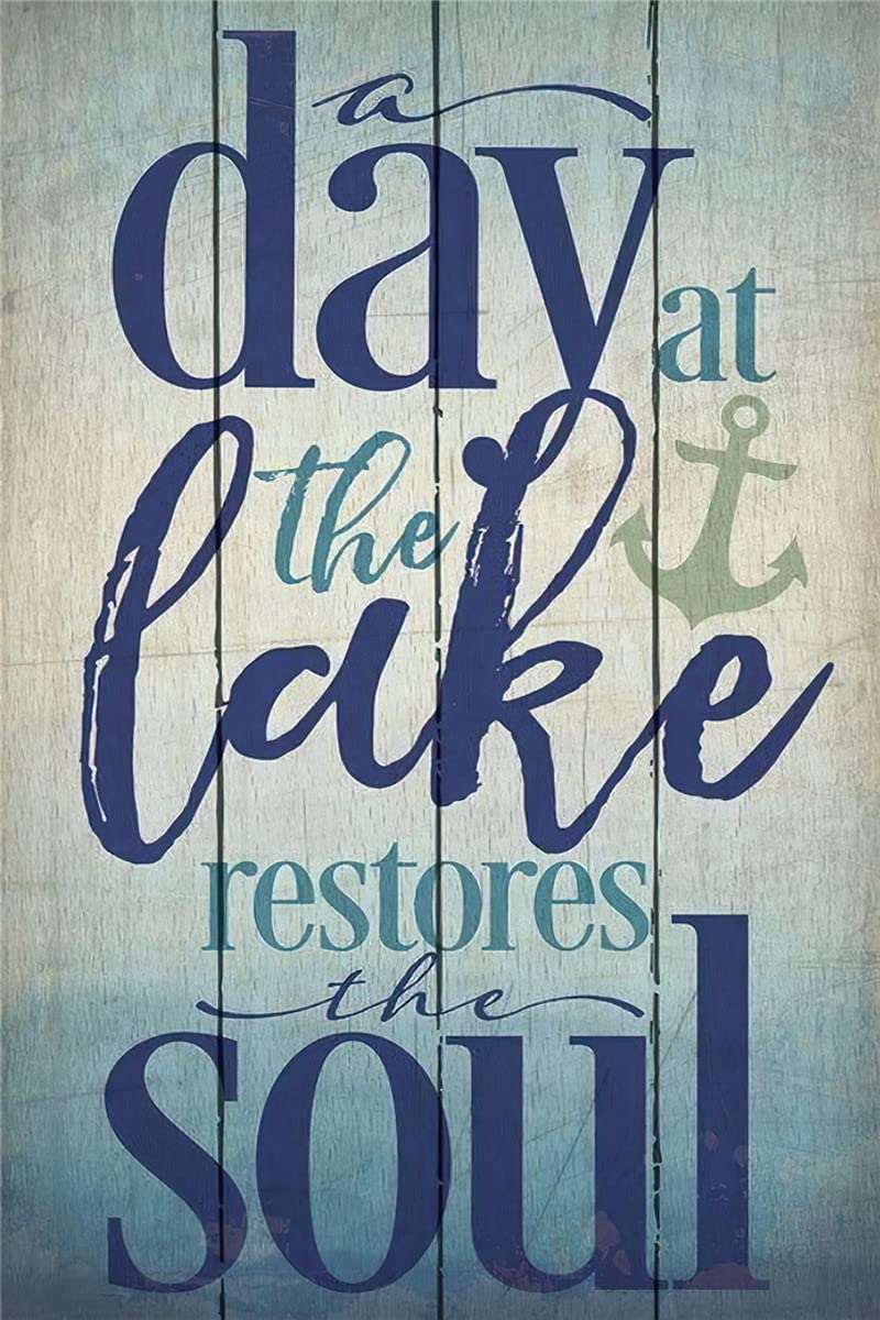 DIY 5D Diamond Painting,a Day at The Lake restores Soul,Anchor,Paint by Number Crystal Rhinestone Diamond Embroidery Paintings Cross Stitch,12 * 16 inch. VEZCOS