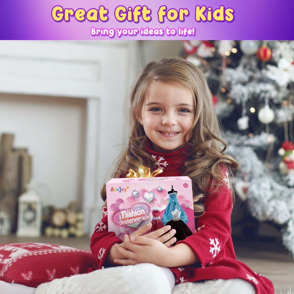 1000+ PCS Fashion Designer Kits for Girls - Sewing Kit with 4 Mannequins - DIY Arts and Crafts Kit Doll Clothes Making Set - Designer Dress Girls Toys for Age 6 7 8 9 10 11 12+ Year Old Gifts Aowjoy