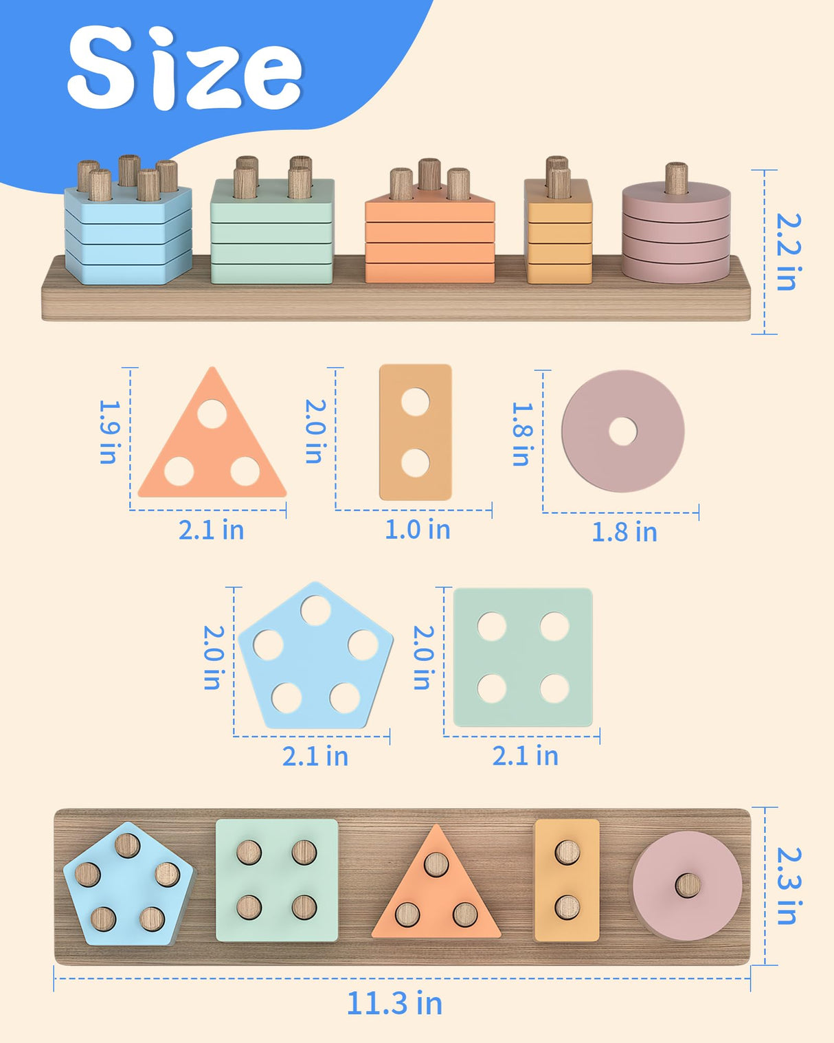 kecristv Montessori Toys for 1 2 Year Old Girl and Boy, Shape Sorter Wooden Toys for Toddlers 1-3, Toddler Toys Age 1-2, 1 2 Year Old Girl Boy Gifts, Preschool Toddler Puzzles Toys kecristv